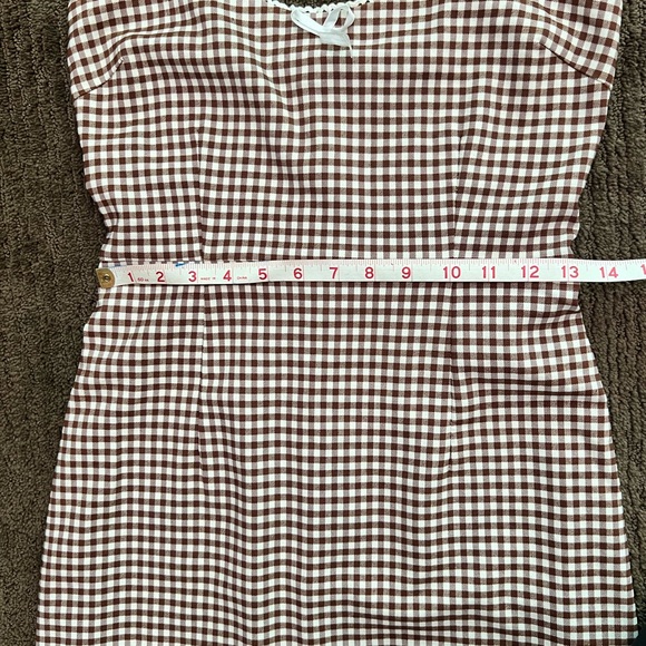Urban Outfitters Gingham minidress. Brown/white checked. P/S. Great condition. - Picture 7 of 8